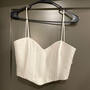 White corset crop top from Zara